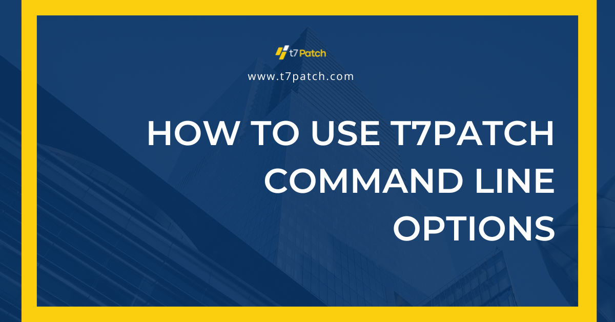 How to Use T7Patch Command Line Options - T7Patch