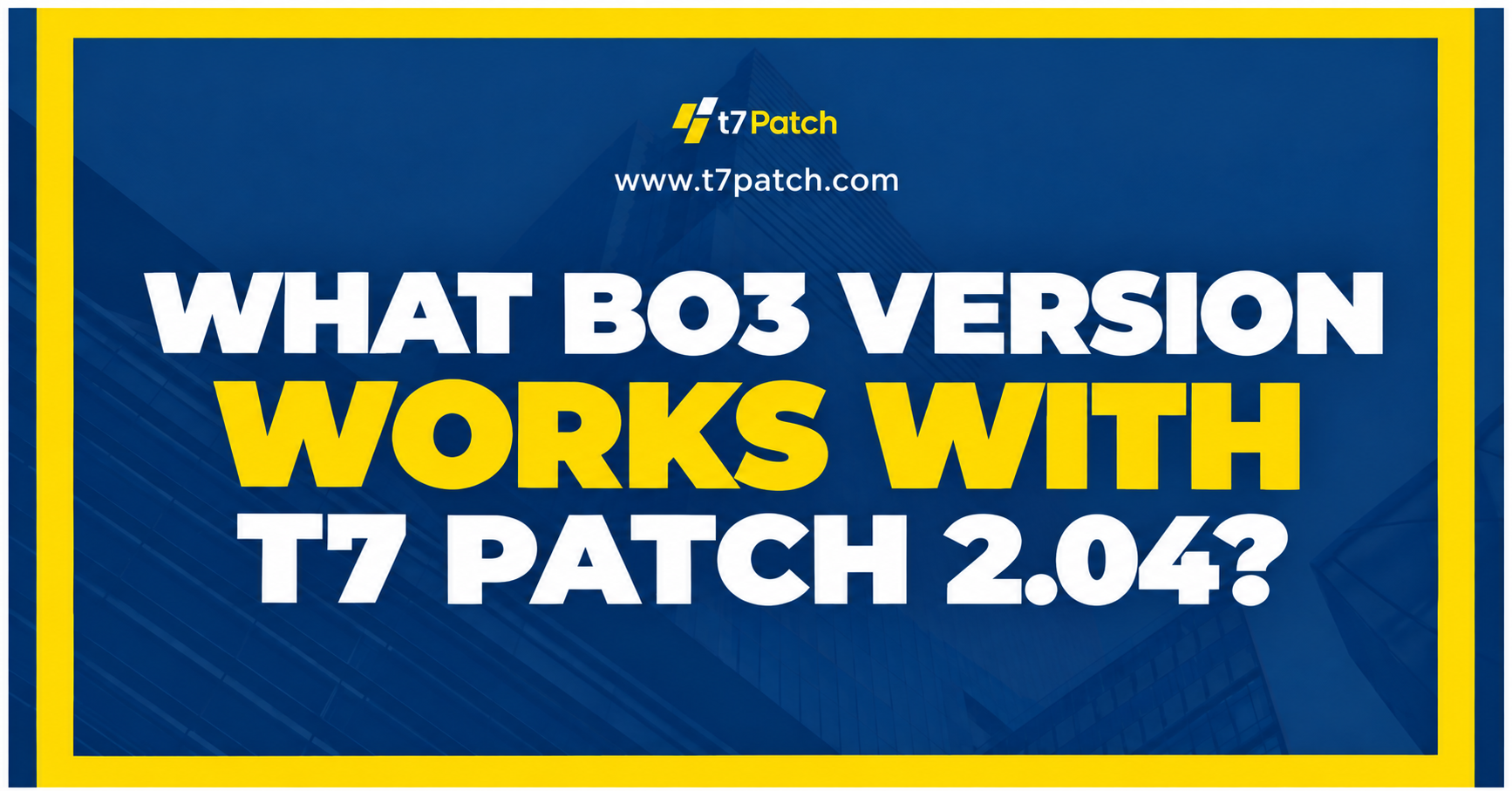 Which BO3 Version Works with T7 Patch